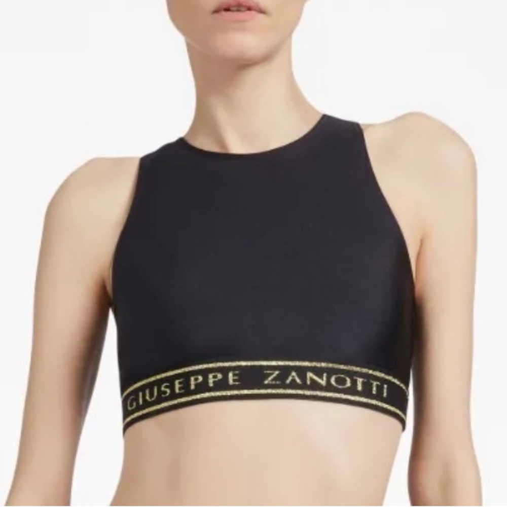 Giuseppe Zanotti Halyna Black Sports Bra Made in Italy - Picture 1 of 16